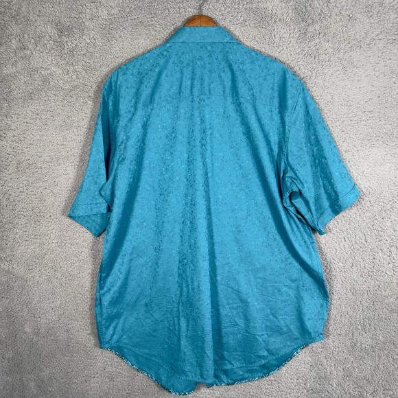 Robert Graham Shirt Men 1XLT Blue Button Up Geometric - Picture 8 of 9